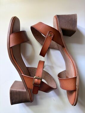 Brown Block Heel Strappy Sandals by Rock & Candy by ZiGi